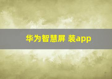 华为智慧屏 装app